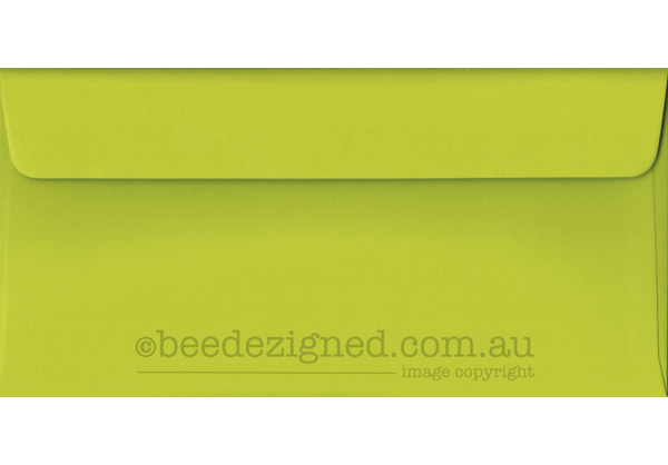 DL Envelopes Spectrum Lime Green 120gsm : Wallet Peel Seal BOX (400)