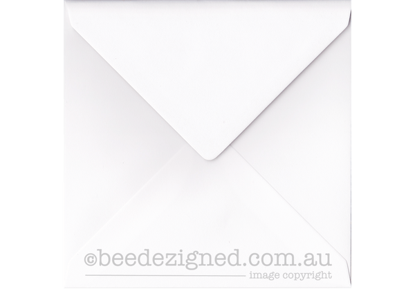 Square Envelopes Gmund 100% Cotton Max White 130mm 110gsm : Banker Lick Stick BOX (500)