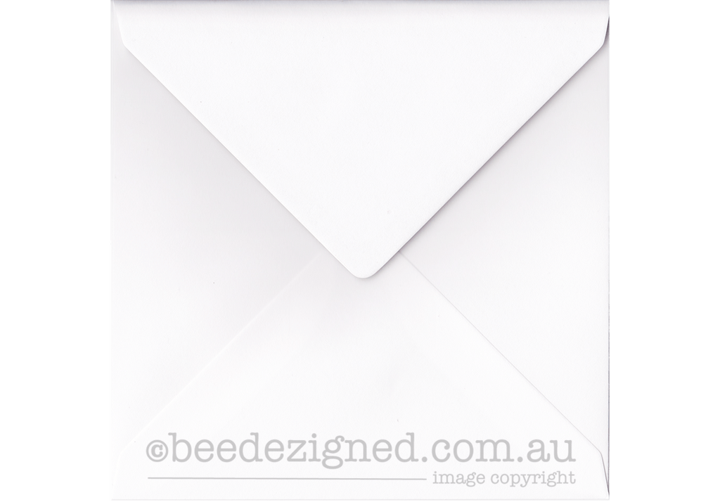 Square Envelopes Spectrum White 130mm 120gsm : Banker Lick Stick BOX (500)