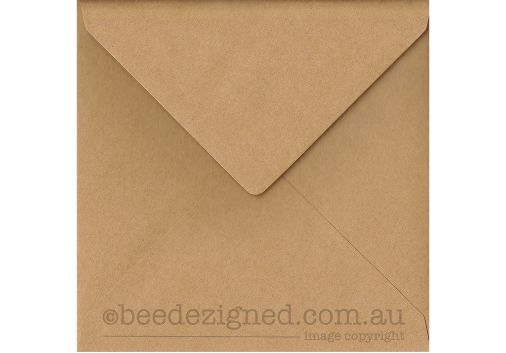 Square Envelopes Kraft 160mm 120gsm - Banker Lick Stick