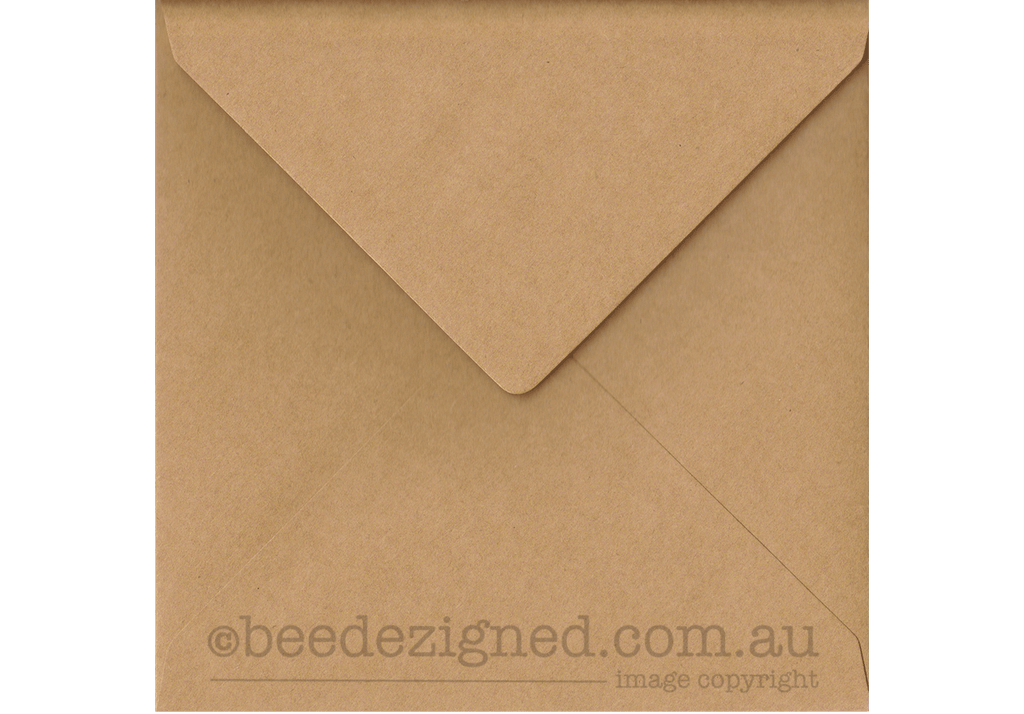 Square Envelopes Kraft 130mm 120gsm : Banker Lick Stick BOX (500)