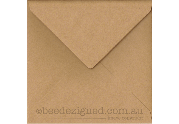 Square Envelopes Kraft 130mm 120gsm : Banker Lick Stick BOX (500)