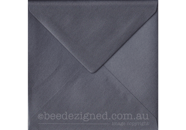 Square Envelopes Stardream Metallic Coal 160mm 120gsm : Banker Lick Stick