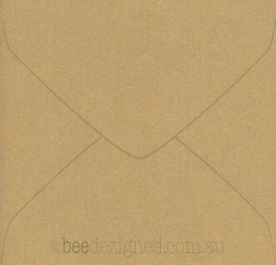 Square Envelopes Antique Metallic Gold Mist 160mm