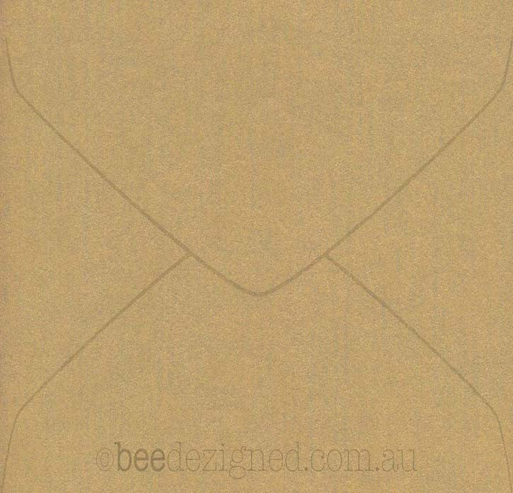 Square Envelopes Antique Metallic Gold Mist 130mm
