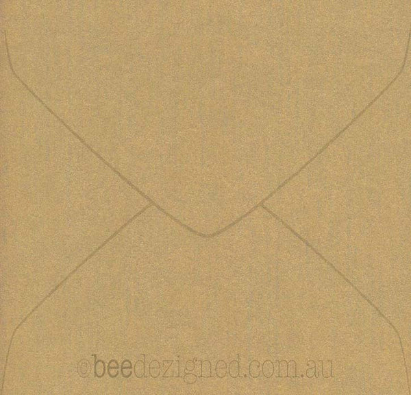 Square Envelopes Antique Metallic Gold Mist 130mm